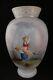 Finely Painted Antique French Art Glass Vase withFemale & Doves. 12 1/8 t