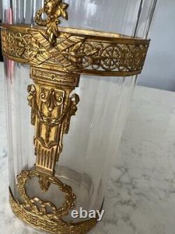 French 19th Century Louis XVI Style Ormolu and Baccarat Crystal Vase 8-1/2 Tall