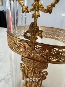 French 19th Century Louis XVI Style Ormolu and Baccarat Crystal Vase 8-1/2 Tall