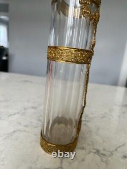 French 19th Century Louis XVI Style Ormolu and Baccarat Crystal Vase 8-1/2 Tall