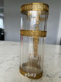 French 19th Century Louis XVI Style Ormolu and Baccarat Crystal Vase 8-1/2 Tall