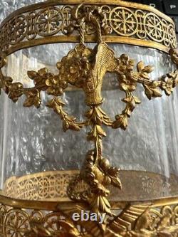 French 19th Century Louis XVI Style Ormolu and Baccarat Crystal Vase 8-1/2 Tall
