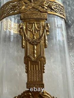 French 19th Century Louis XVI Style Ormolu and Baccarat Crystal Vase 8-1/2 Tall