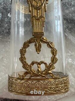 French 19th Century Louis XVI Style Ormolu and Baccarat Crystal Vase 8-1/2 Tall