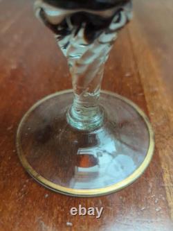 French Antique Cameo-Crafted Gold-Colored Glass Vase Single Flower Base