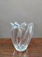 French Art Deco Crystal Glass Vase from Cristalleries De Vannes-Le-Chatel HEAVY