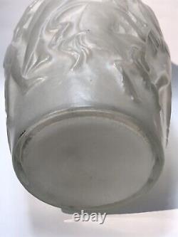 French Art Deco Large Glass Vase With Dancer Figures c. 1930