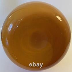French Art Deco Possibly Schneider Mottled Burnt Orange & Brown Art Glass Vase