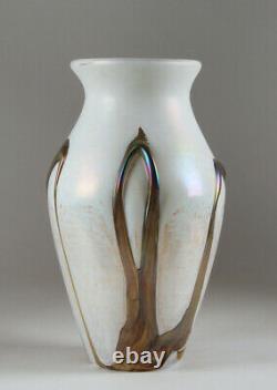 French Art Glass Vase by Marcel Saba / Mid-Century 1970's / Large Iridescent