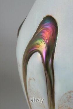 French Art Glass Vase by Marcel Saba / Mid-Century 1970's / Large Iridescent
