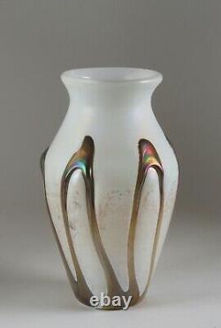 French Art Glass Vase by Marcel Saba / Mid-Century 1970's / Large Iridescent