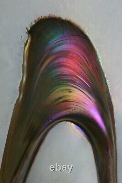 French Art Glass Vase by Marcel Saba / Mid-Century 1970's / Large Iridescent