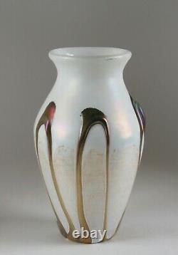 French Art Glass Vase by Marcel Saba / Mid-Century 1970's / Large Iridescent