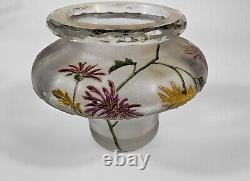French Art Nouveau Auguste Legras Enamel and Gilded Glass Antique Vase