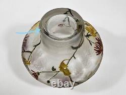 French Art Nouveau Auguste Legras Enamel and Gilded Glass Antique Vase