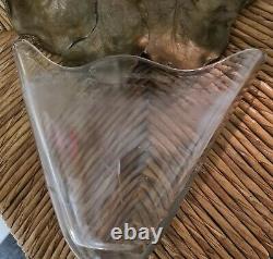 French Art Nouveau Bronze Spelter Cast Iron Lady Woman Glass Vase Insert c1900