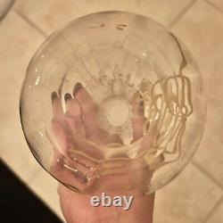 French Art Nouveau Crystal Vase Uv Glow Legras Glass Gilt Jack Pulpit Enameled