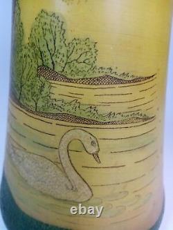 French Art Nouveau Glass Legras Jugendstil Hand Painted Vase