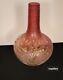 French Art Nouveau Vase in Textural Glass with Gold Foral Motif