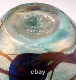 French Artist Michèle Luzoro signed BIOT Art Glass Vase 8-1/4 x 7 Amazing