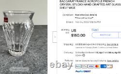 French BACCARAT Crystal Mini Flower VASE ACROPOLE W BOX Signed 4-1/8 EXC RARE