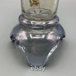 French Baccarat Glass Cylinder Vase Art Nouveau Mount Enamel Gilt Japonisme Uv