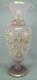 French Baccarat Lavender Opaline Enamel & Gold Baroque 15 Inch Vase Circa 1860