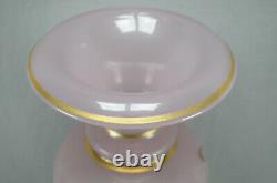 French Baccarat Lavender Opaline Enamel & Gold Neoclassical 15 Inch Vase C. 1860