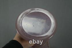 French Baccarat Lavender Opaline Enamel & Gold Neoclassical 15 Inch Vase C. 1860