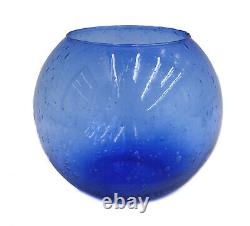 French Blown Controlled Bubble Round Vase 20th Century