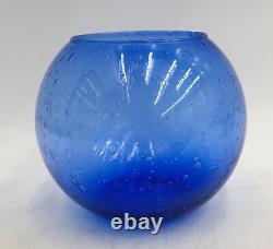 French Blown Controlled Bubble Round Vase 20th Century