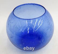 French Blown Controlled Bubble Round Vase 20th Century