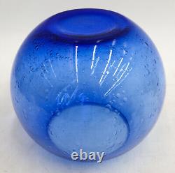 French Blown Controlled Bubble Round Vase 20th Century