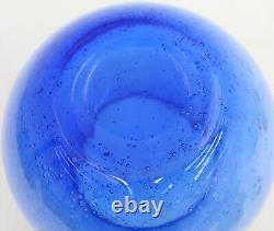 French Blown Controlled Bubble Round Vase 20th Century