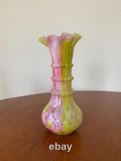 French Blown Glass Vase Antique Lyon Brocante 5.3 Tall Decorative Collectible