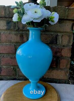 French Blue Opaline Glass Decanter Vase Apothecary