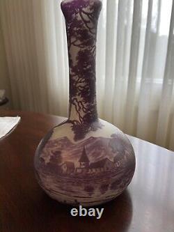 French Cameo glass vase signed Richard Loetz