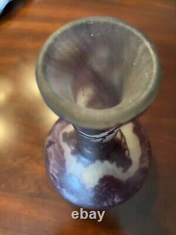 French Cameo glass vase signed Richard Loetz