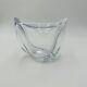 French Crystal Art Glass Twist Vase 6in H Marked Vintage Clear Decor Home MCM