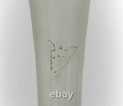 French Daum Nancy Art Glass Vase c1910 Rare Rainbow Mottled Colors Bulbous Bas