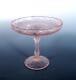 French Deco Art Glass Ftd Compote Pink Satin Leaf Decor Pierre D'Avesn Cagny Era