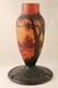 French Duquersil Cameo Glass Vase Trees Lake Landscape Paris