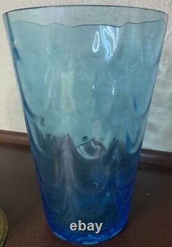 French Gold Brass Gilt Ormolu Filigree Blue Glass Vase Carr & Co Empire Ware VTG