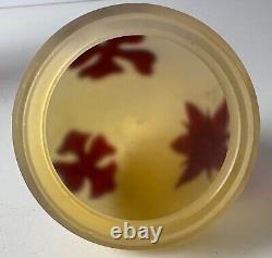 French Henri Montesy Cameo Glass Jar or covered vase