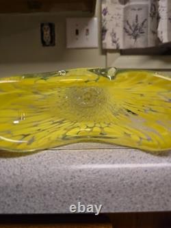 French Legras & Cie Circa 1898 Splatter Art Heavy Light Green Glass Vase. 12