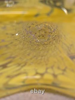 French Legras & Cie Circa 1898 Splatter Art Heavy Light Green Glass Vase. 12