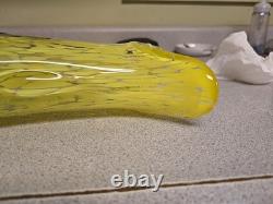 French Legras & Cie Circa 1898 Splatter Art Heavy Light Green Glass Vase. 12