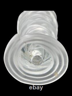 French Mid-Century Modern Sevres Frosted Crystal Swirl Vase