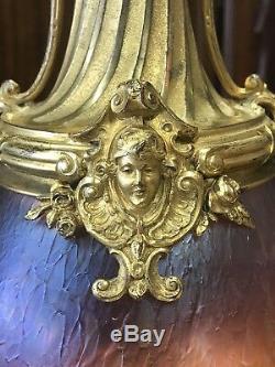 French Ormolu Cabinet Vase mounted On Kralik / Loetz Glass Body