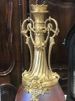 French Ormolu Cabinet Vase mounted On Kralik / Loetz Glass Body